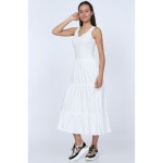 Casual dress, white color, model 8319
